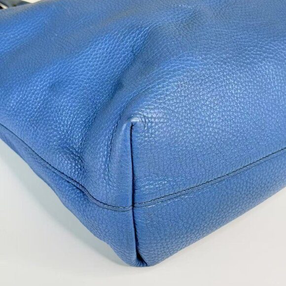 Prada Blue Leathe Convertible Shopper Tote - Picture 6 of 11